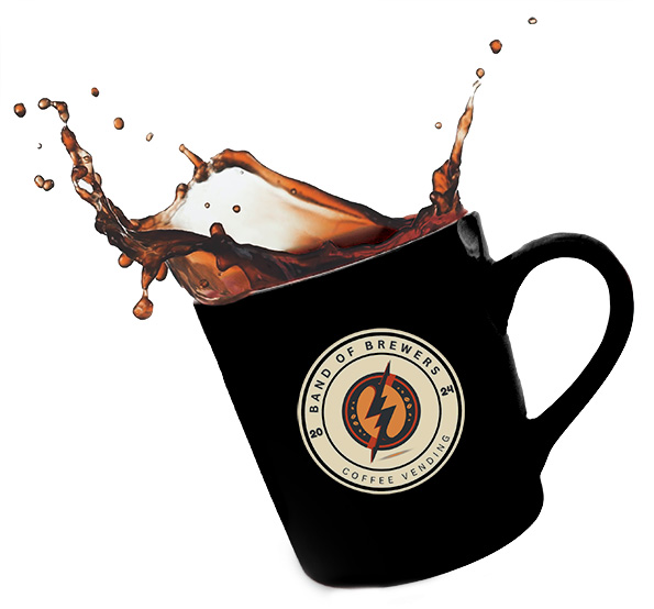 Band of Brewers Logo on a cup of coffee